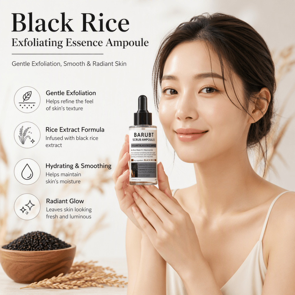 Luxury Skincare Gifts - 角質除去ブラックライスアンプル 80ml、デイリーに使える優しいスキンケア、肌表面の再生をサポート、深く潤いを与え、荒れた肌を落ち着かせる、スキンケア愛好家への贅沢なギフトオプション