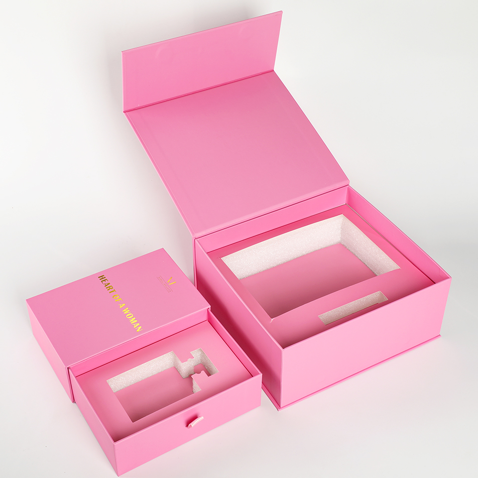 カスタム高級ピンク、紙製フォームインサート付きマグネット開閉 - Luxury Skincare Gifts のレビューと価格
