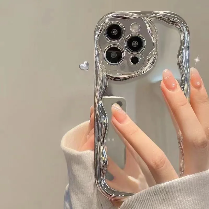 高級カーリーウェーブメッキメイクアップミラーケース iPho - Luxury Skincare Products のレビューと価格
