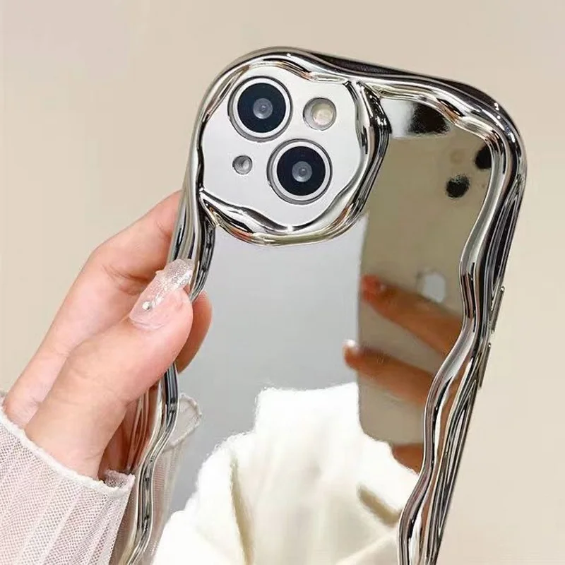 高級カーリーウェーブメッキメイクアップミラーケース iPho - Luxury Skincare Products のレビューと価格