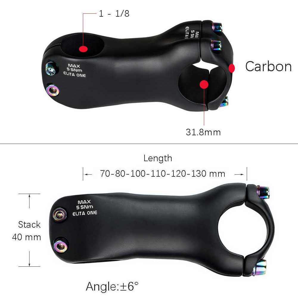 Elitaone カーボン自転車ステム 6 度 31.8 ミ - Edelweiss Stem Cell のレビューと価格