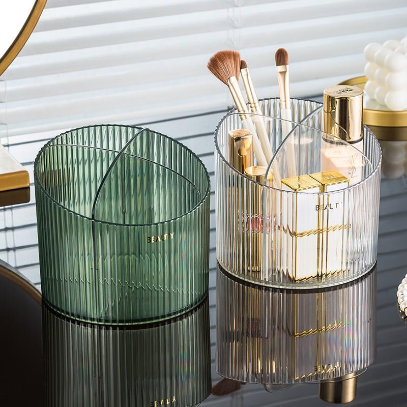 デスクトップ用高級透明収納ボックス、前面が低い背面が高い仕切 - Luxury Skincare Store のレビューと価格